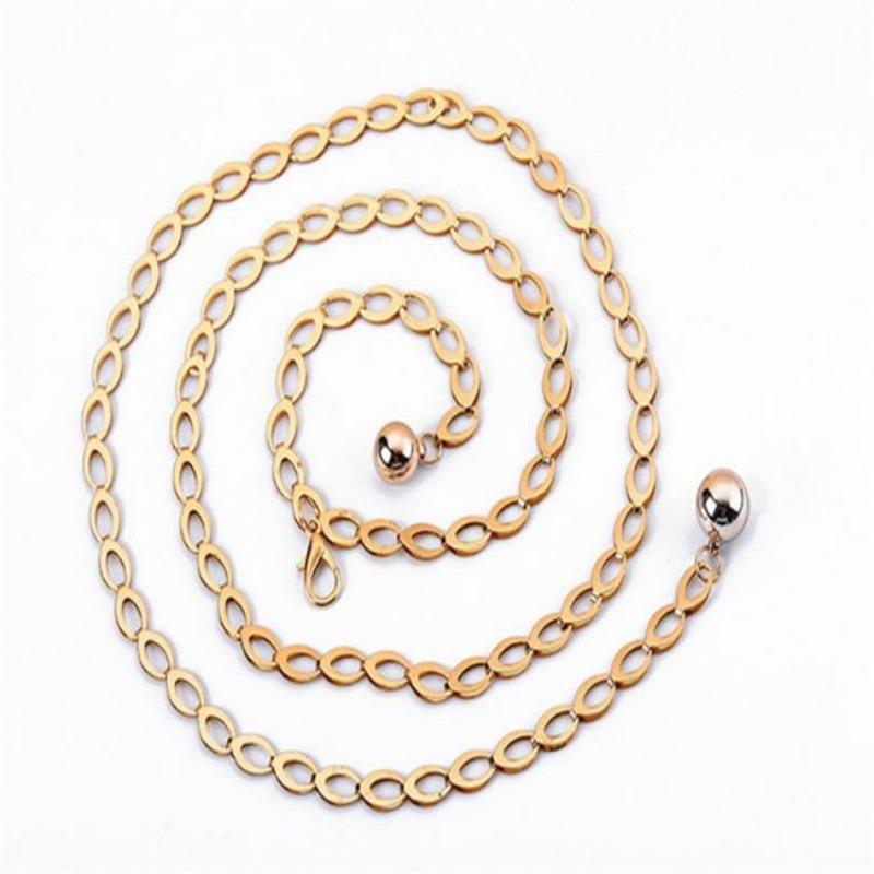 Ζώνες ψηλής μέσης γοφού για γυναικείες ζώνες μέσης Ζώνη όλων των αγώνων για φόρεμα πάρτι Μέση με μεταλλική αλυσίδα