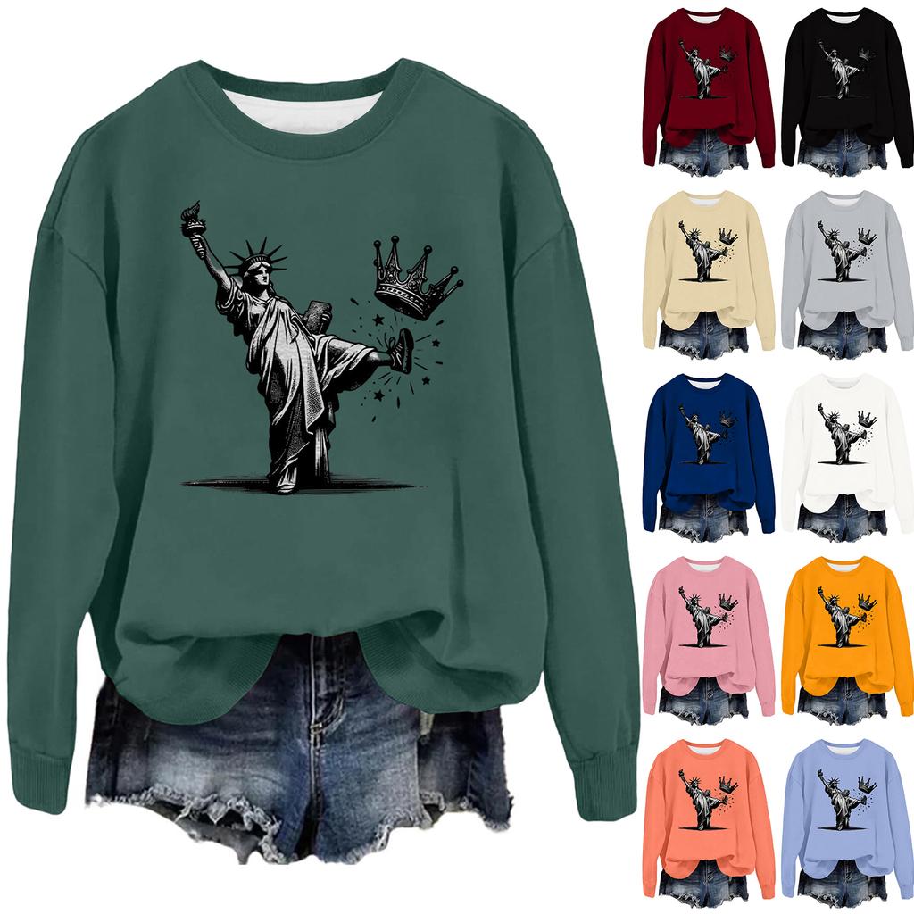 Women's Fashion Casual Long Sleeve Loose Printed Sweatshirt