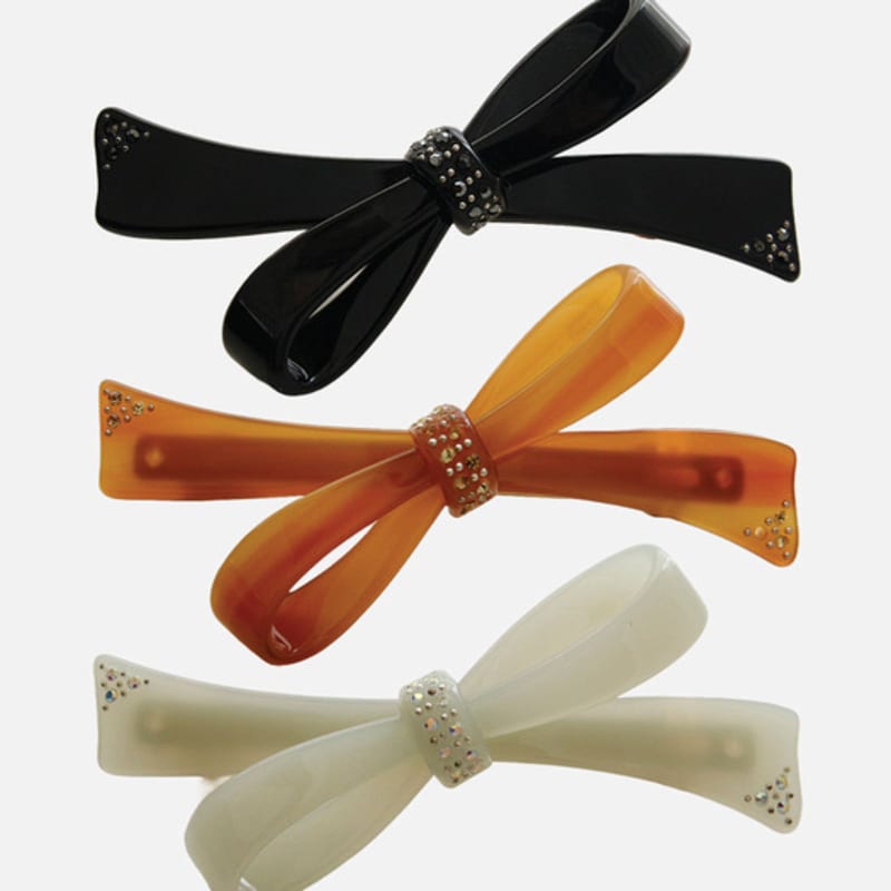 

J.Lauren French Linear Cubic Ribbon Auto Hair Pin Bh0962 black