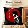 Anime HHanma BBaki Cushion Cover Natural Linen Organic Fabric DoubleSided Printing Sofa Home Decor Gift Pillow Case