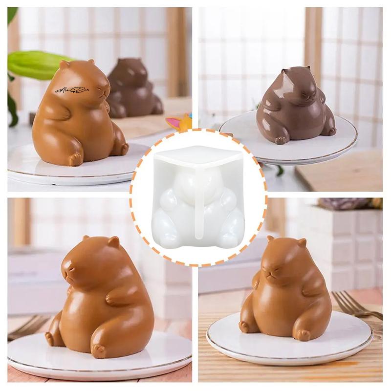 Niedliche Capybara-Silikonform, Cartoon-Tier, für Milch, Gelee, Pudding, Silikonform, für Zuhause, Küche, Backzubehör, Party, Restaurant