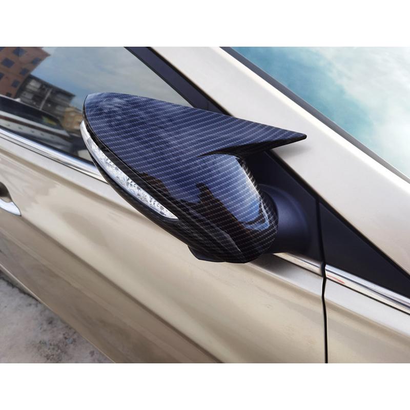 Carbon Fiber Look ABS Side Rearview Mirror Cover Trim For Hyundai Sonata 2011-2014 Auto Accessories