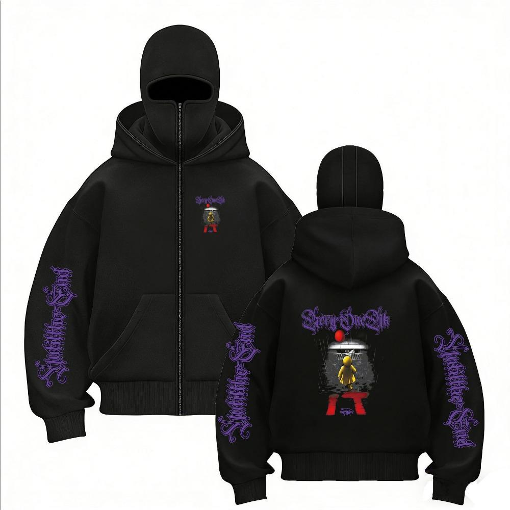 Modische Mode Marke Maskiert und Samt Doppelhut Einzigartiges Design Doppelhut Hoodie für Männer und Frauen im Herbst und Winter