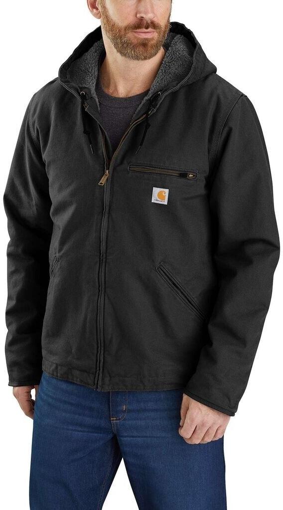 Демисезонная куртка Carhartt Washed Duck Sherpa Lined Jacket schwarz