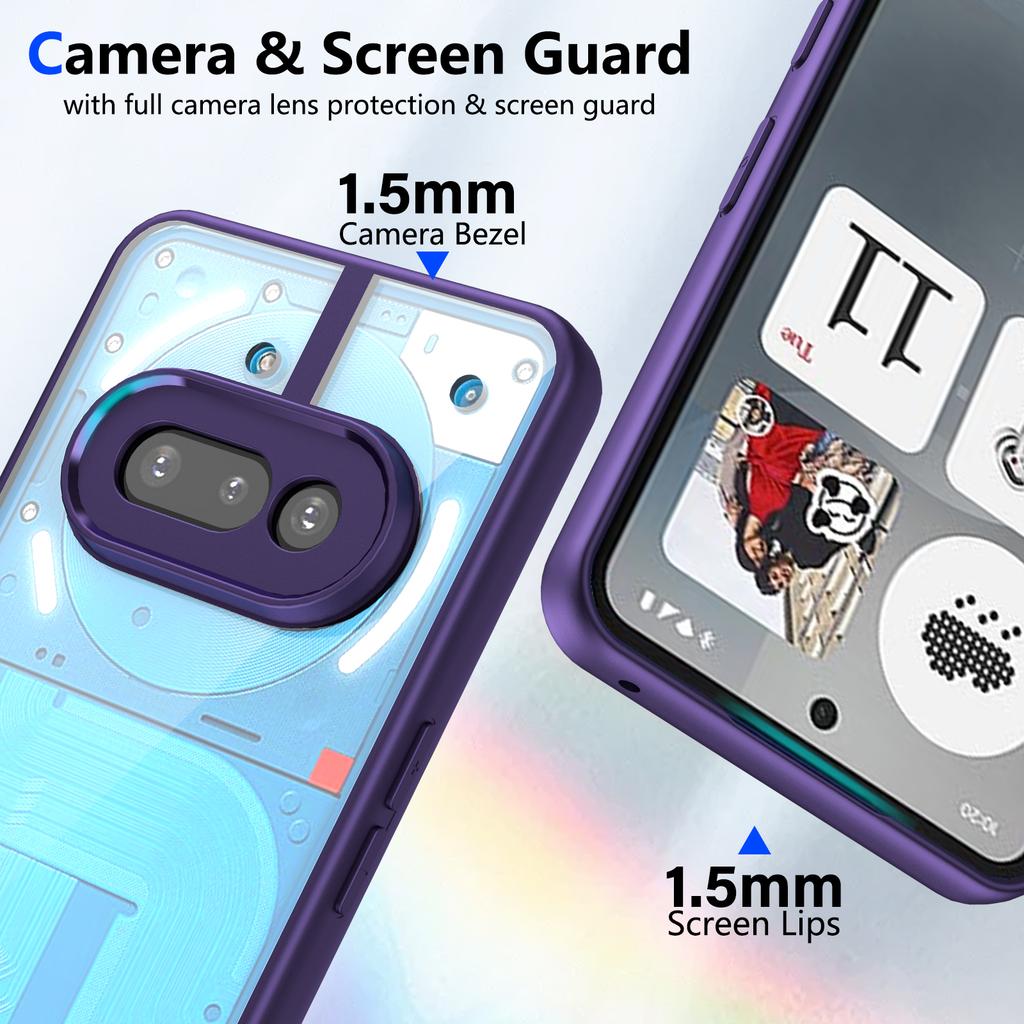 For Nothing Phone (3a) Case Matte Skin Touch Clear PC + TPU Shockproof Phone Back Cover