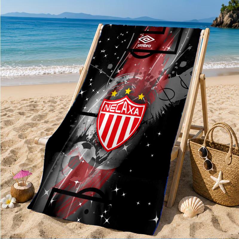 Football Crest Heartbeat Printed Microfiber Beach Towel, Soft And Absorbent, Quick-Dry, Ideal for Summer Travel, Beach Essential, Swimming Pool