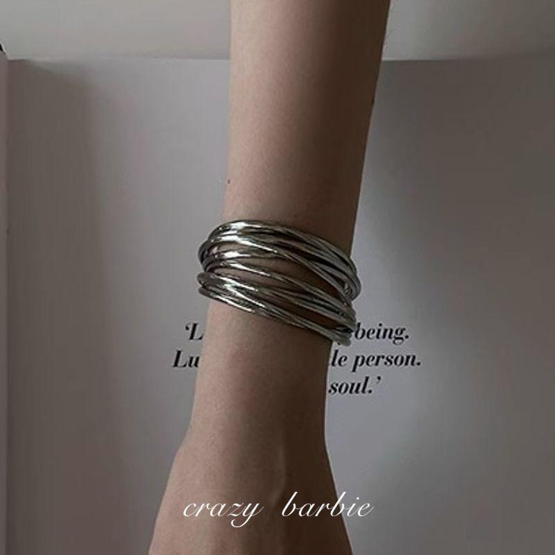 

Coil Metal Cross Bracelet Arm Ring Arm Bracelet Fashion Personalized Minority Big Arm Bracelet Decorative Arm Accessories Silver Bracelet