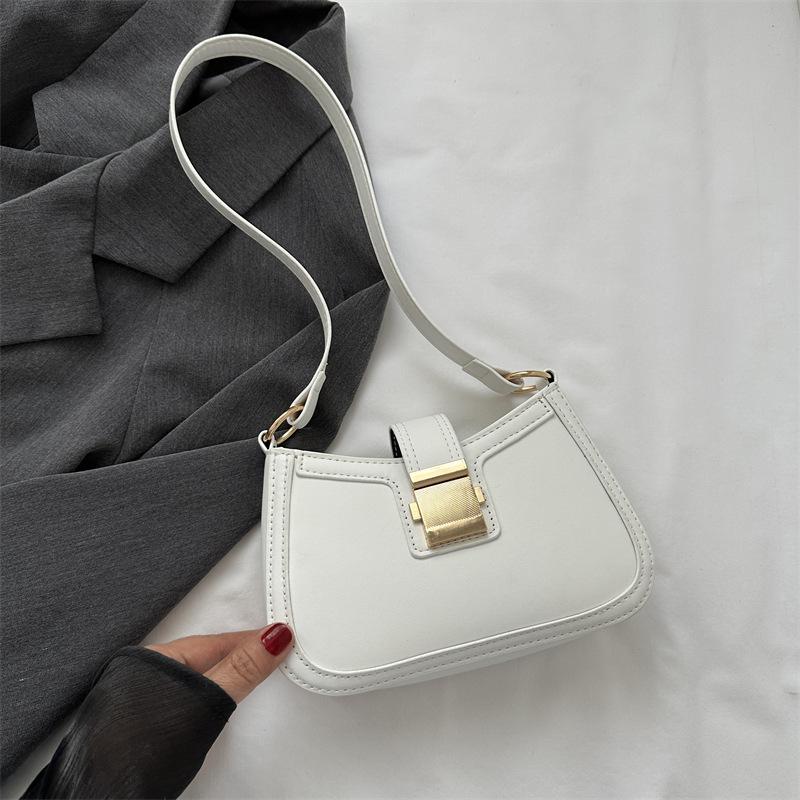 

Тенденційна сумка через плече 2024, нова осіння мода, маленька квадратна сумка, проста сумка, жіноча повсякденна сумка під пахву білий