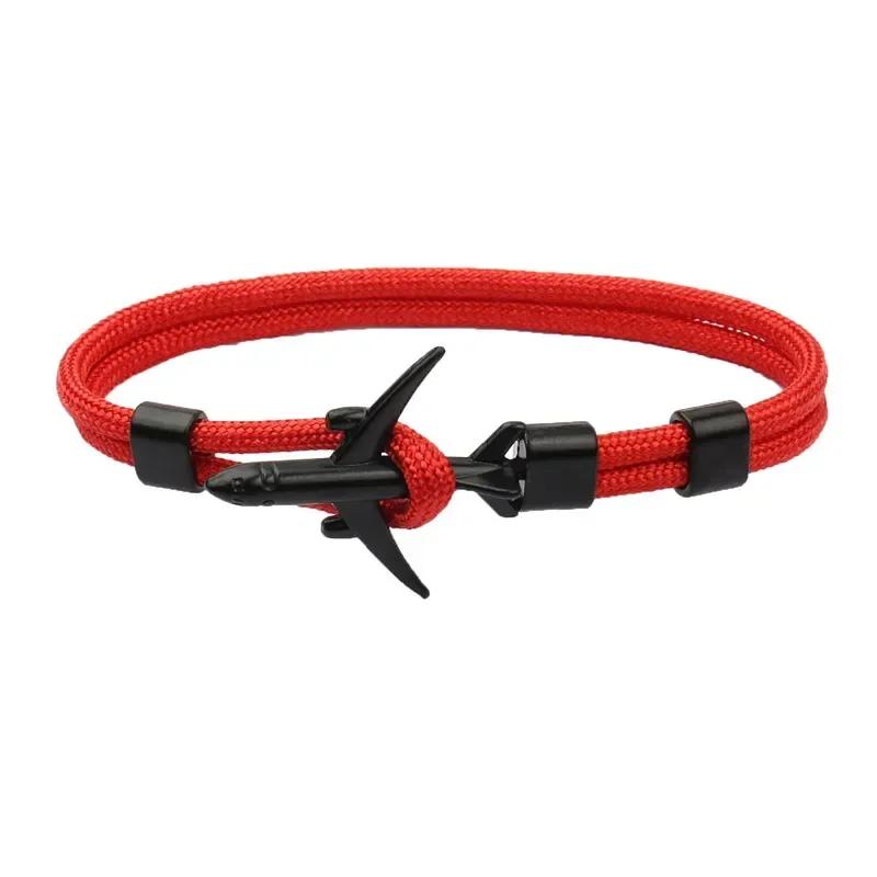 Summer Hot Boeing Airplane Anchor Bracelet Men Nylon Rope Chain Charm Bracelets For Women Survival Aviation Style Sport Bracelet