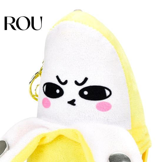 Interactive Banana Keychain Musical Plush Toy, Fruit Sensing Metronome with Sounds, Cute Accessory Sound Toy for Kids, Motion Sensor Keyring Gift Soft