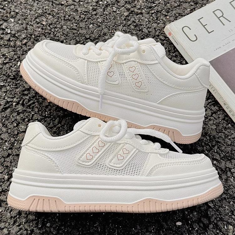 Summer women's shoes platform bread shoes women's breathable mesh mesh shoes with skirt shoes niche sports board shoes