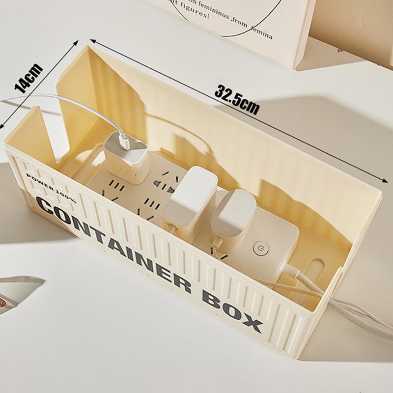 Unique Container Desktop Power Strip Storage Box Dustproof Socket Storage Box Home Wire Case Wire Management Cable Organizer
