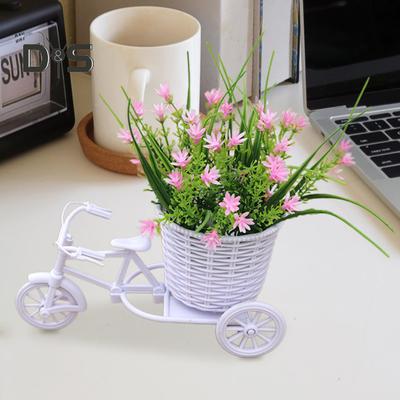 1 Takım Simülasyon Çiçek Şamandıra Gerçekçi DIY Dekoratif Canlılığı Artırmak Rattan Üç Tekerlekli Bisiklet Sahte Saxifrage Düğün Dekor
