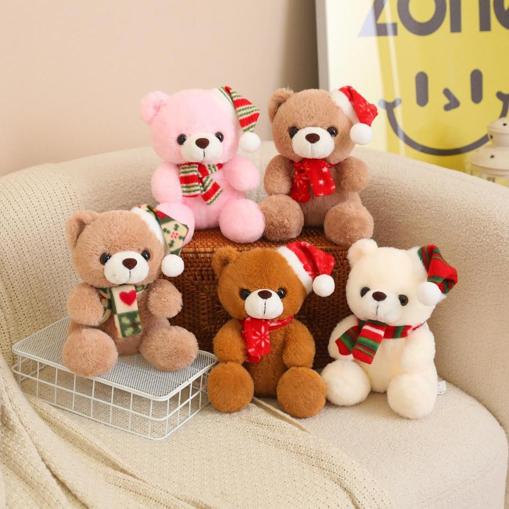 Christmas Teddy Bear with Hat - Cute Plush Doll Gift