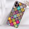 M-Moroccan Tile Phone Case For iPhone 16,15,14,13,12,11 Plus,Pro Max,XS,X,XR,SE,Mini,8,7 Soft Silicone Black Cover