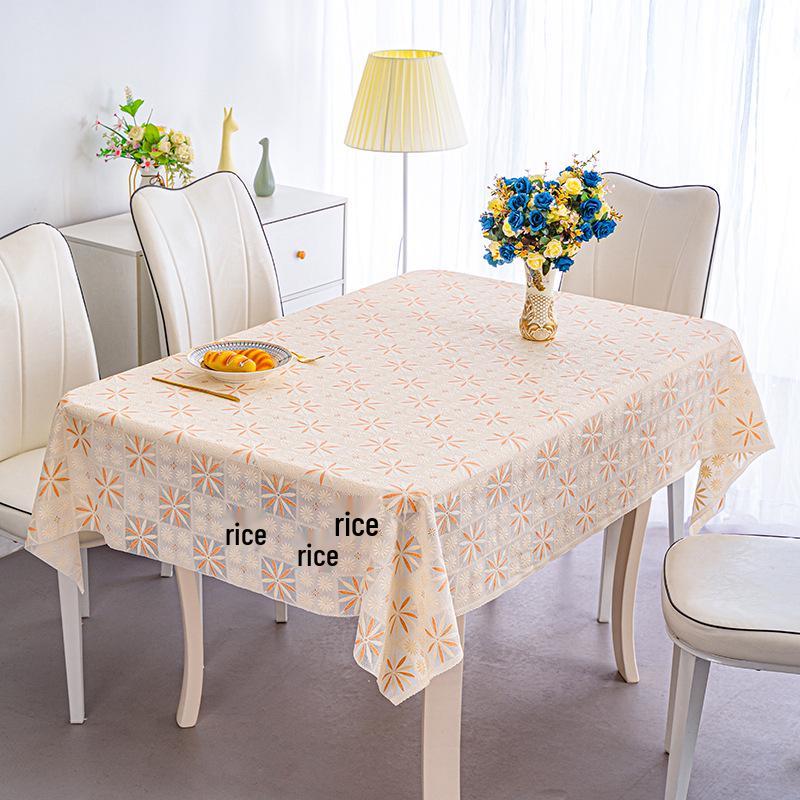 Internet Famous Waterproof & Heatproof PVC Tablecloth - Oilproof, Wash-free, Rectangular Dining & Coffee Table Mat