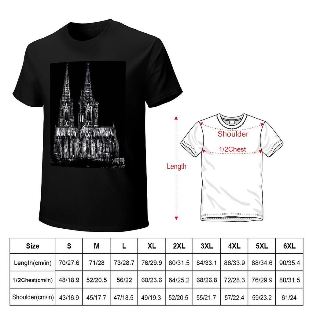 Cologne Cathedral Black and White  Klner Dom Schwarzwei TShirt valentines clothes mens white t shirts