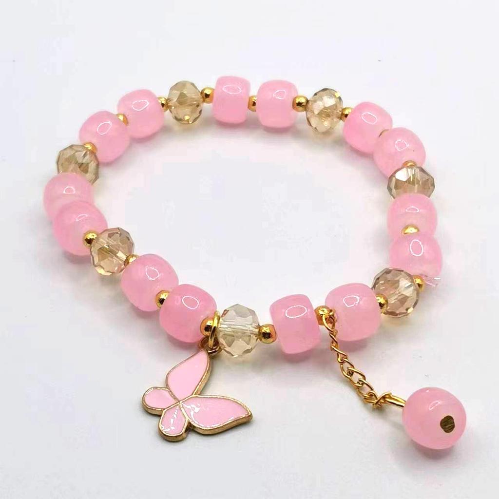 Elegant Crystal Butterfly Beaded Bracelet