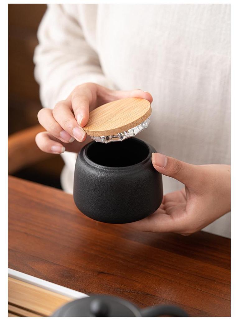 Retro Coarse Pottery Portable Tea Set for Travel & Camping with Storage Bag