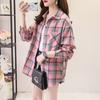 Autumn Plaid Shirts Womens Blouses And Long Sleeve Loose Checked Female Clothes