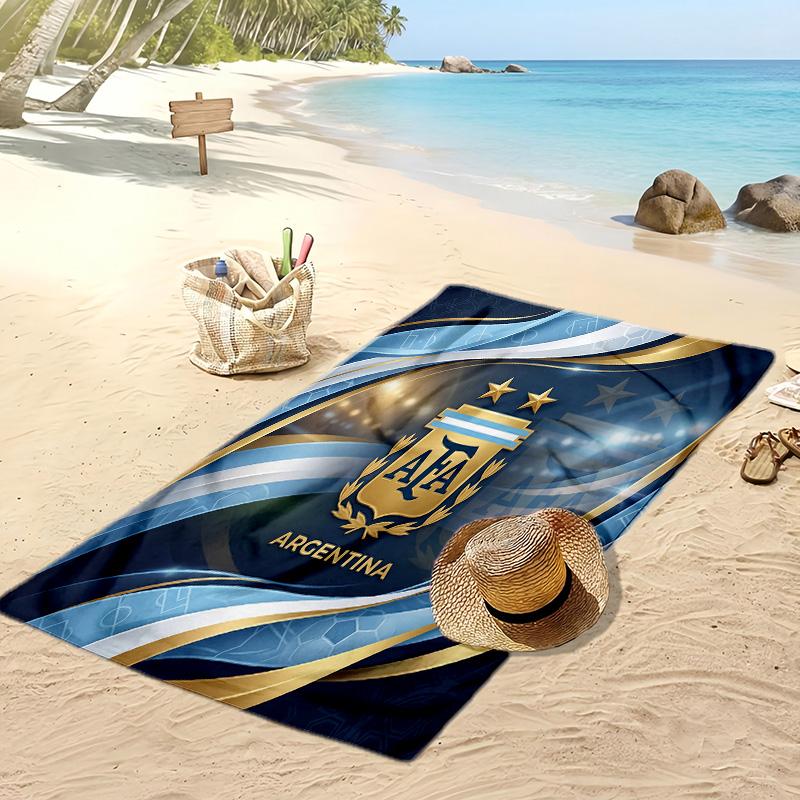 Asciugamano da Spiaggia Stampa Calcio Argentina Asciugatura Rapida Super Assorbente Morbido Asciugamano da Bagno per Nuoto Spiaggia Viaggio Souvenir Regalo per Fan
