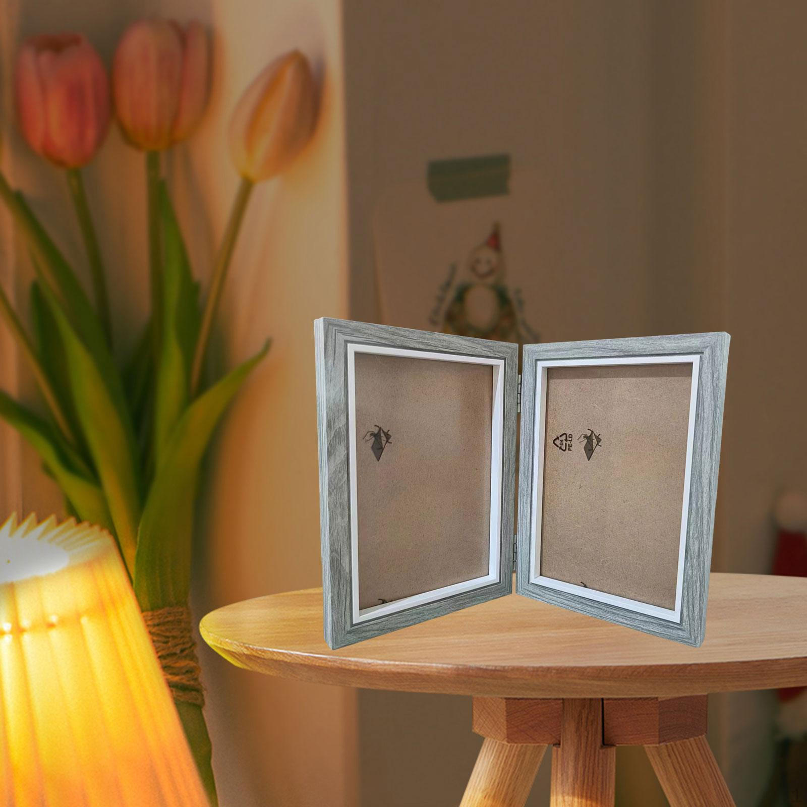 Элегантный набор деревянных фоторамок для домашнего декора Double Fold