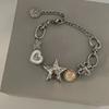 Heart Star Charm Bracelet For Women Girls High-End Exquisite  Light Luxury Wrist Chain Retro Y2K Jewelry Accessories