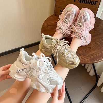 Mode 2024 Mesh Dad Schuhe für Damen Sneaker Frühling Low-Top Plateau Damen Vulkanisierte Schuhe Trendige Bequeme Freizeit Damen Schuhe