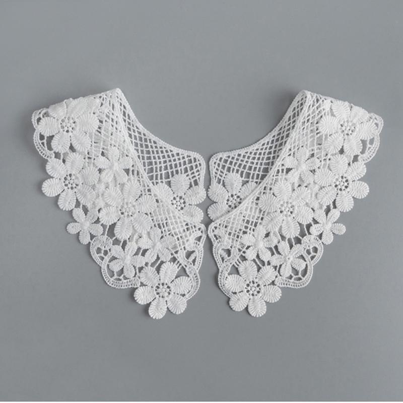 Lace Fabric Neckline Detachable Fake Collar DIY Breathable Scarf Around Neck Flower Sweet Hollow Comfortable Patch