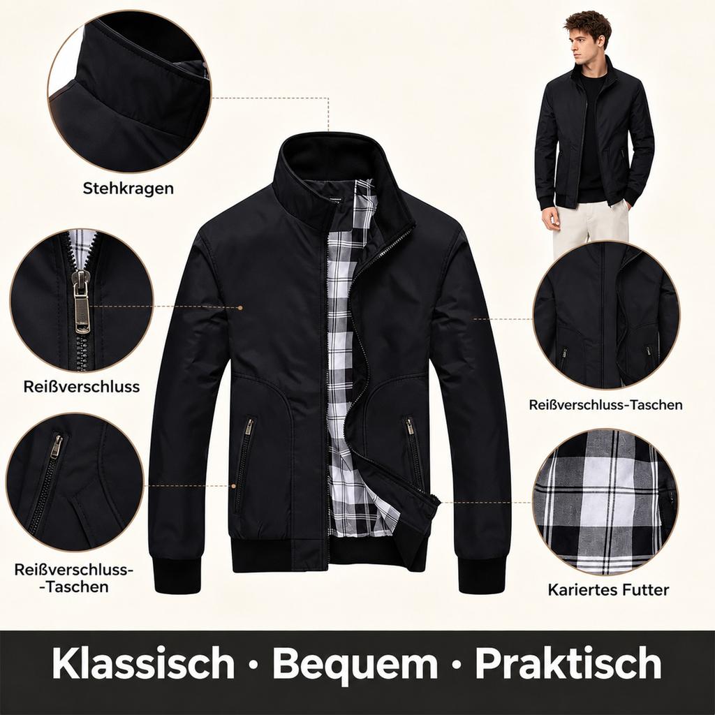 Men's Long Sleeve Stand Collar Casual Jacket - Outdoor Fashion Trendy for Everyday Wear