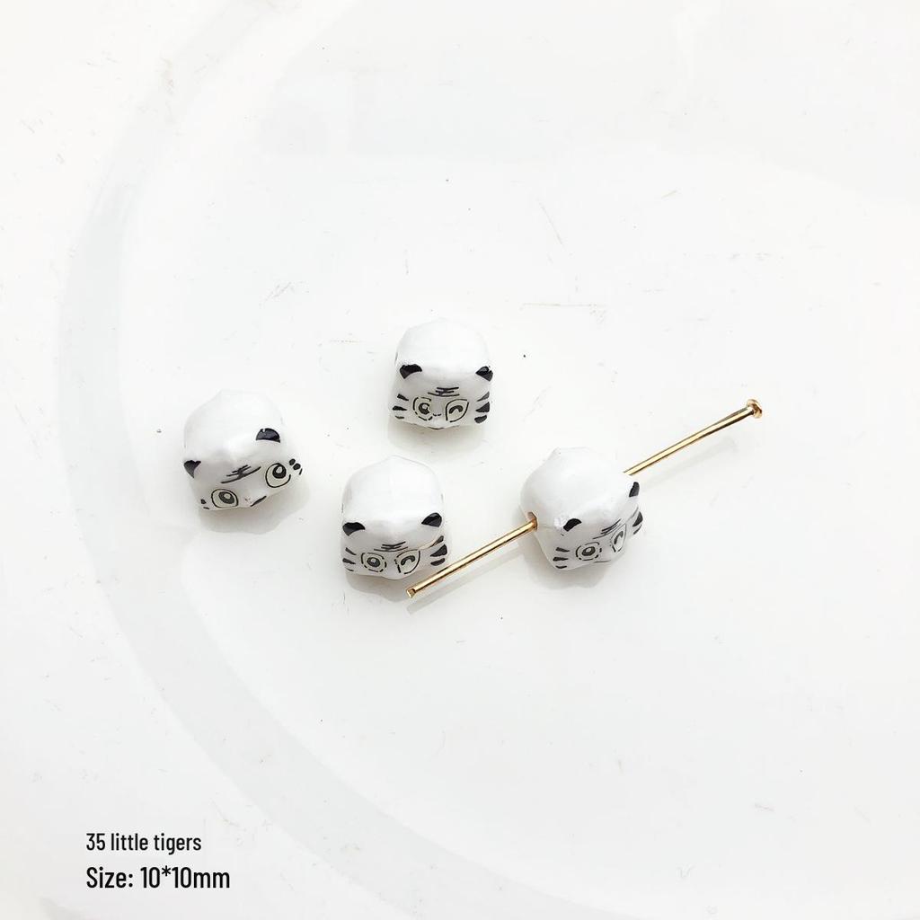 Versatile Ceramic Bear & Cat Paw Beaded Necklace/Bracelet Accessories