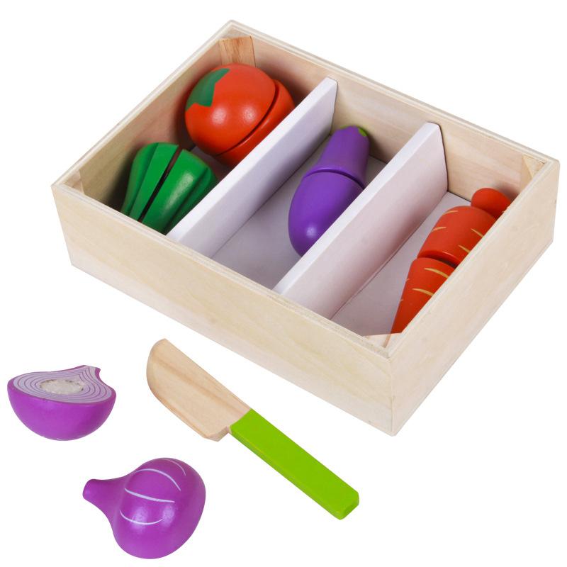 BABIBO Chesele Simulation Fruit Breakfast Play Home Wooden Toys Children's Kitchen Play Home Cooking Toys