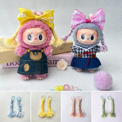 For 17cm Labubu Doll Clothes Fashion Clothes Braids Doll Clothes Color Match Hair Accessories Dolls Accessories Cute Decoration Little Clothes