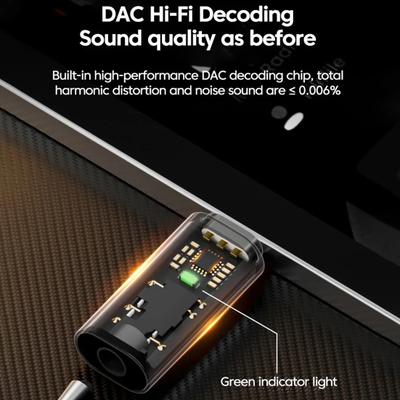 Adaptador de Audio USB C a 3.5mm Chip DAC Convertidor Auxiliar Tipo C para Samsung PD 100W Adaptador Universal de Efectos de Sonido Claros