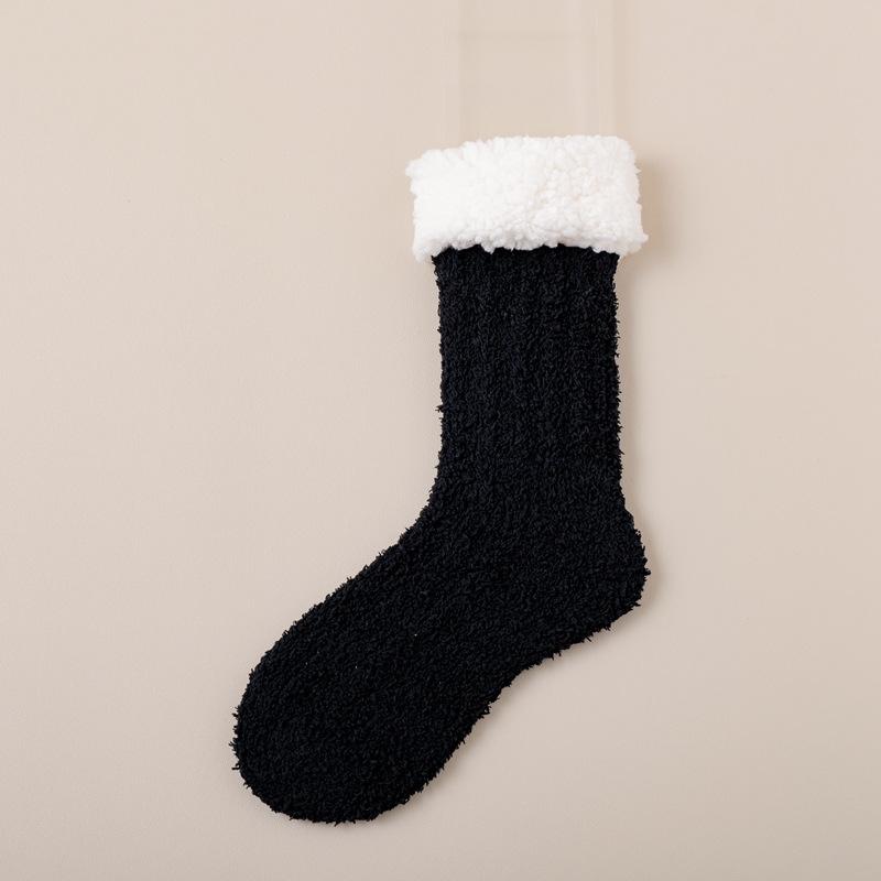 

10Pair Coral Fleece Socks Women S Winter Fleece Thickened Thermal Floor Socks Home Sleep Plush Snow Confinement Socks Women S Socks One size fits all чорний