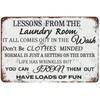 Funny Laundry Room Rules Metal Tin Sign Christmas Holiday Housewarming Gift for Men Women Home Wall Decor