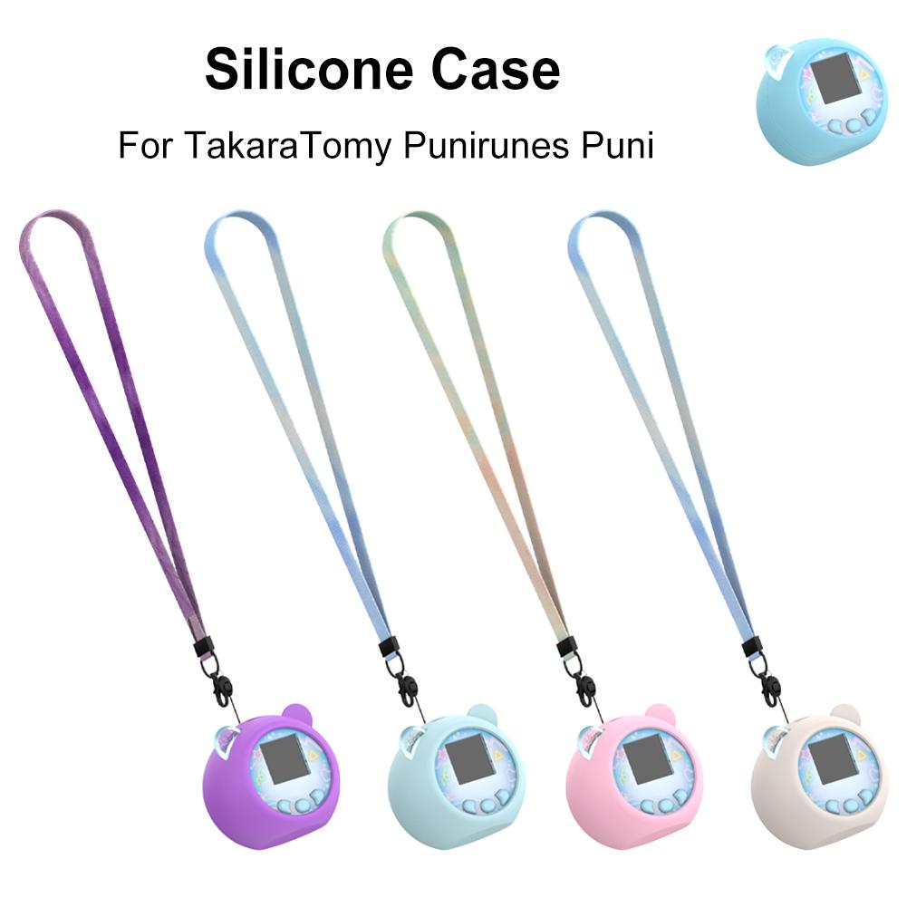 Silicone Case Silicone Protective Case with Lanyard Protector Cover Soft Skin Cover for TakaraTomy Punirunes Puni Electronic Pet
