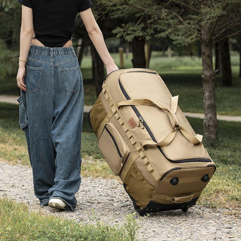 Outdoor Camping Storage Bag Travel Duffel Handheld Backpack Multi-Functional Large-Capacity Wheeled Pack