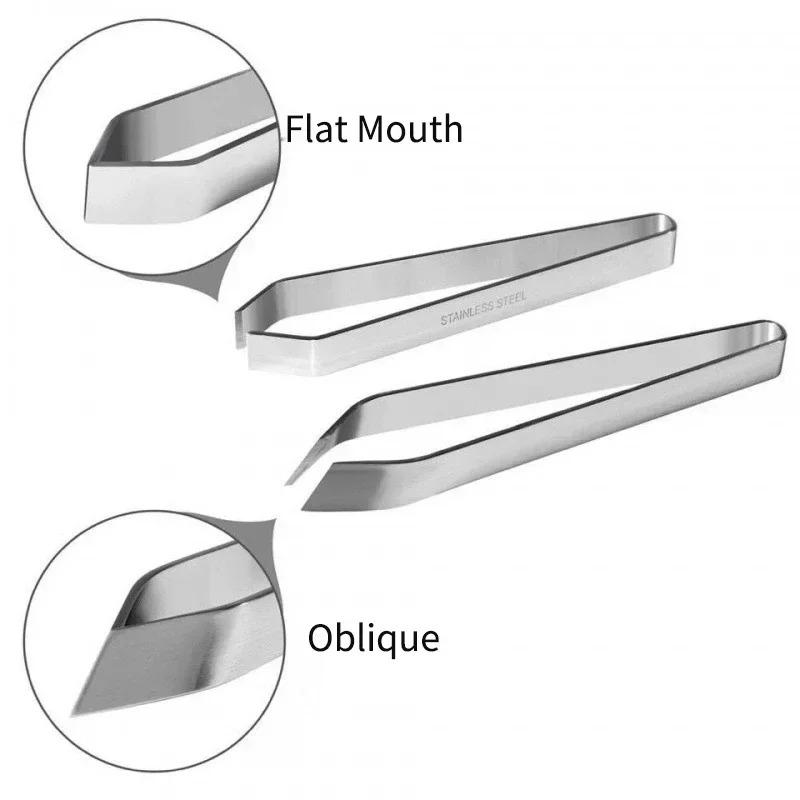 1PCS/2PCS 430 Stainless Steel Fish Bone Tweezers Pincer Clip Puller Remover Tongs Fish Bone Plucking Clamp Kitchen Gadgets Tools