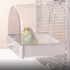Pet Bird Bath Tub Clear Bathing Tub Parrot Bathtub Parrot Shower Box Bathtub with Bottom Drawer 7''