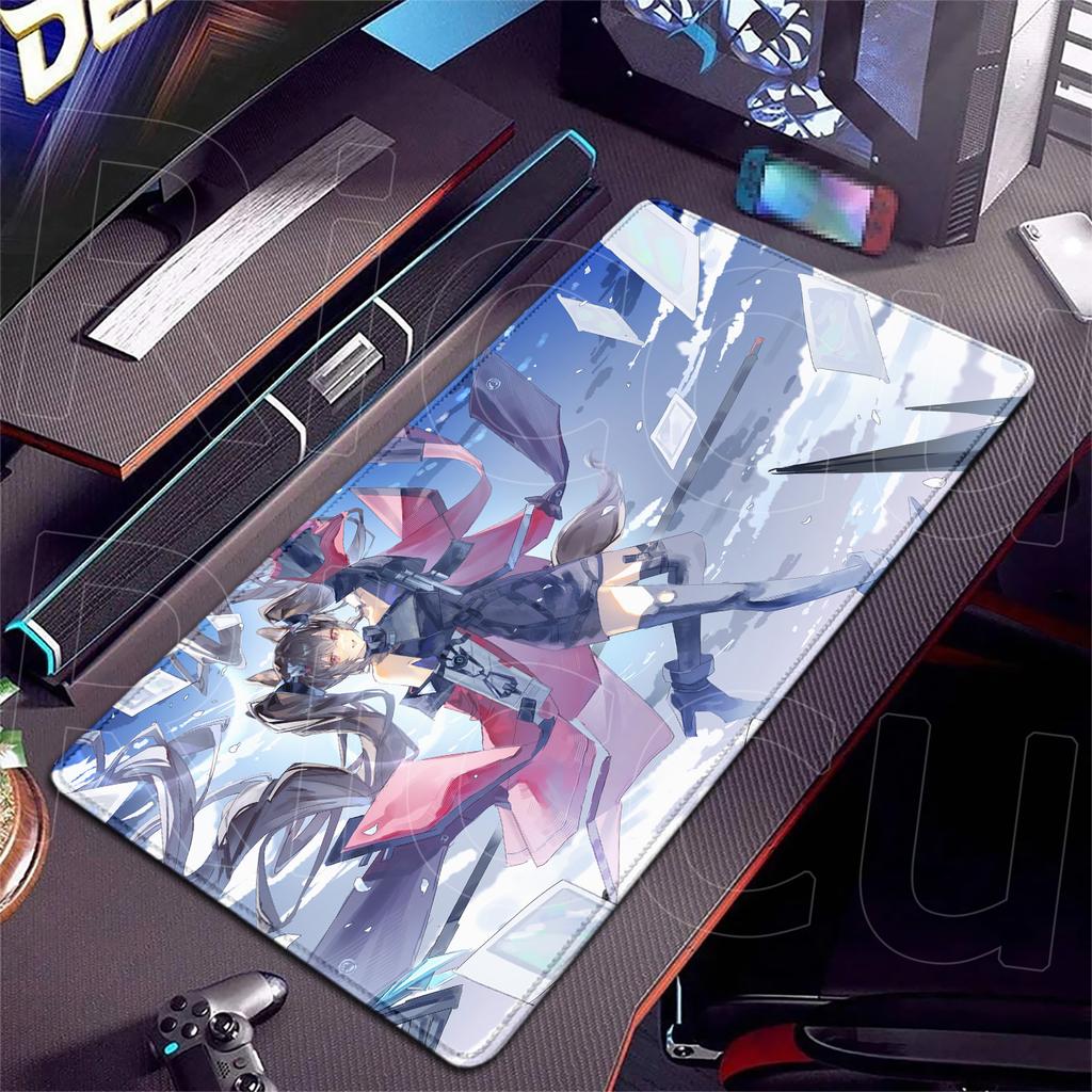XXL HD Anime girl Arknights Endfield Gilberta Game Mouse Pad Non-slip Rubber Gamer Computer Desk mat Laptop Office Large carpet