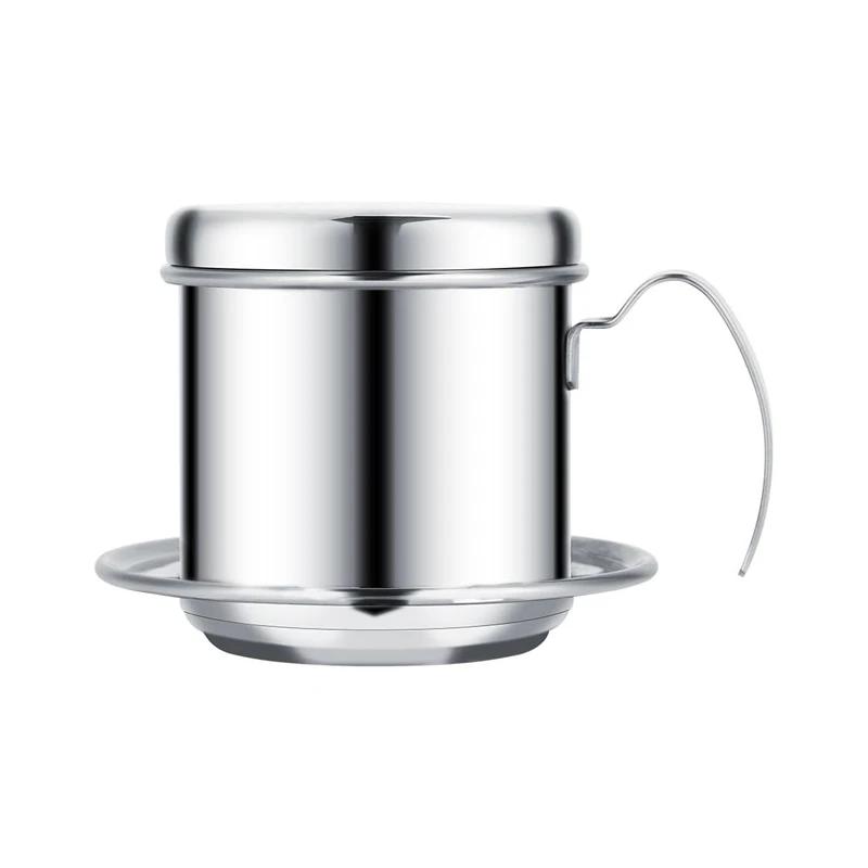Vietnamese Coffee Drip Filter Stainless Steel Pour Over Coffee Dripper Portable Coffee Making Hand Pot Cup for Outdoor Camping