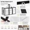 1Pc Heavy-Duty Waterproof Moving Storage Bag With Reinforced Handles And Zipper, Transparent Foldable Organizer Bag With Mesh Sides For Easy Viewing