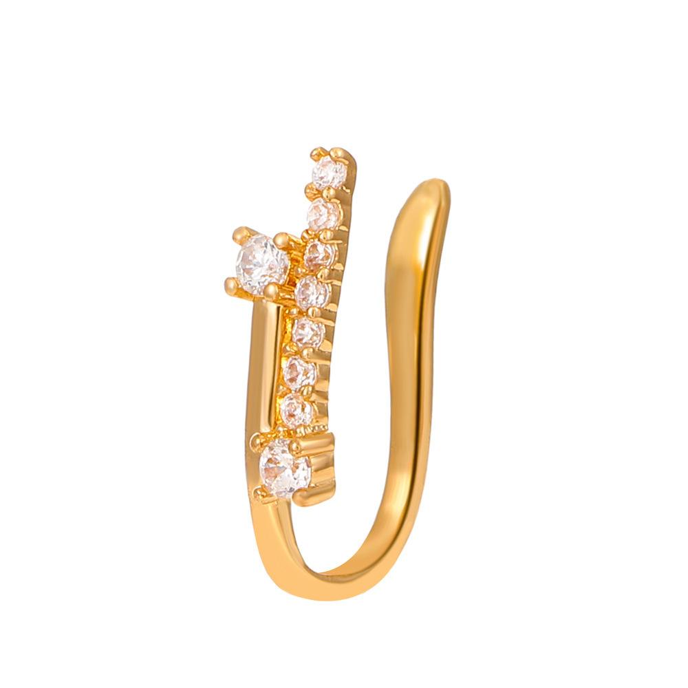 Non Perforated U-Shaped Nose Clip Copper Inlaid Zircon Star Shaped Heart Crown Nose Ring Nose Decoration Puncture Decoration