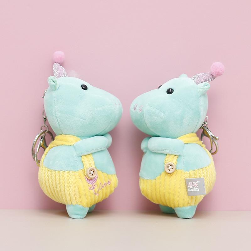 Cute Dinosaur Keychain Cartoon Girl Backpack Decoration Hanging Plush Dolls