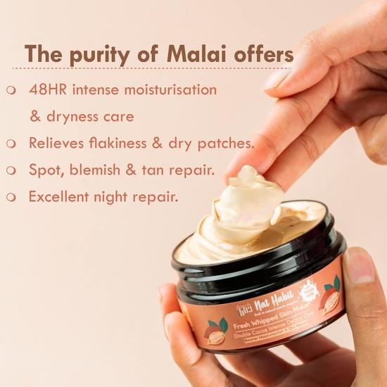 Nat Habit Multi-Nut Shea Omega-3 Fresh Whipped Skin Malai/Cream for Deep Hydration - 120 Ml Each (Combo Pack of 2)