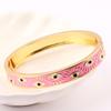 2026 New Fashion 18K Gold Plated Colorful Enamel Lucky Turkish Evil Eye Open Cuff Charm Bangle Bracelets For Women Jewelry