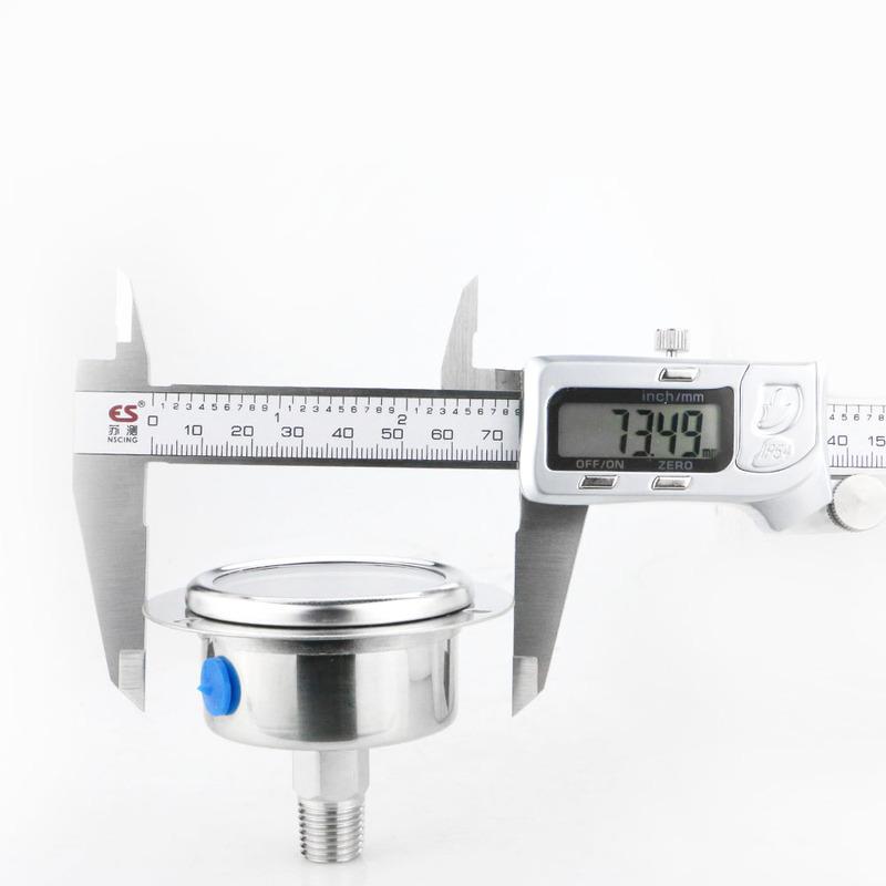 MAIRUIKESI Dry Pressure Gauge 50mm -1-0-600bar Back Connection With Flange 304 Stainless Steel Case for Water Gas Air Manometer