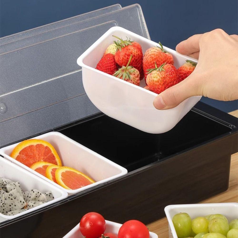 3/4/5/6 Grids Compartmental Seasoning Box Detachable Compartment Trays Seasoning Tank  Ingredient