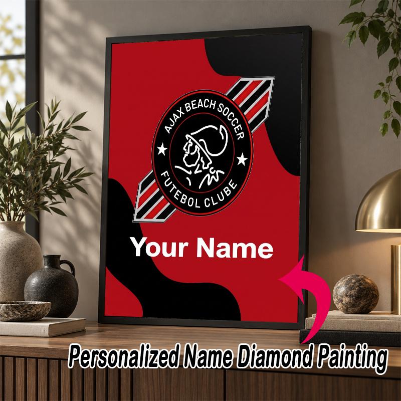 Custom Name Ajax Amsterdam 5D Diamond Painting Personalized Full Drill Diamond Art Kit Gift